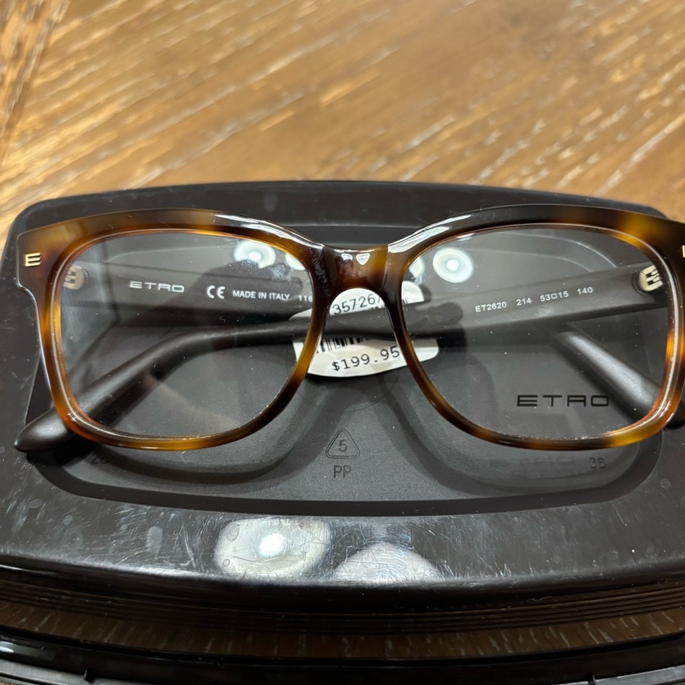 Etro Brown Rectangular Glasses With Subtle Design - image 1